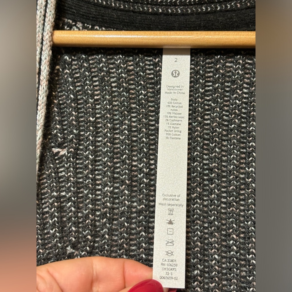 LULULEMON Merino Cotton Cashmere Blend Sweater Wrap Open Cardigan - Picture 6 of 13